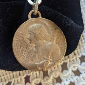 Joan of Arc gold vermeil necklace